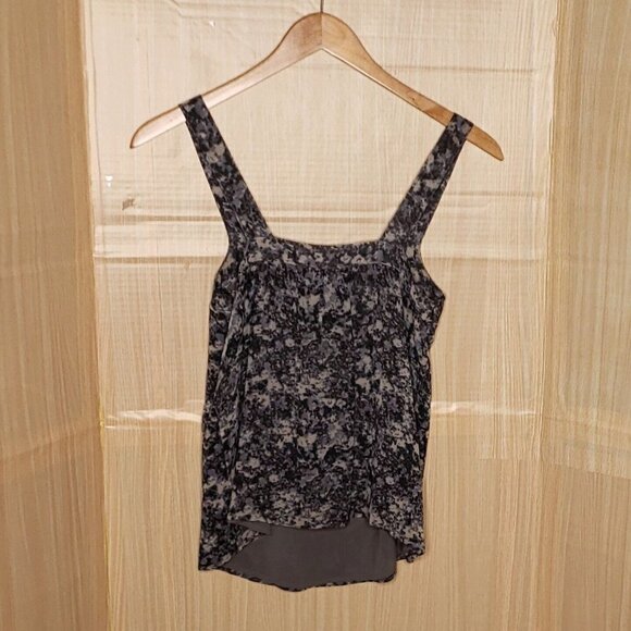 Banana Republic Womens Blue Grey Silky Sleeveless Flowy Watercolor Top Small - Picture 1 of 6